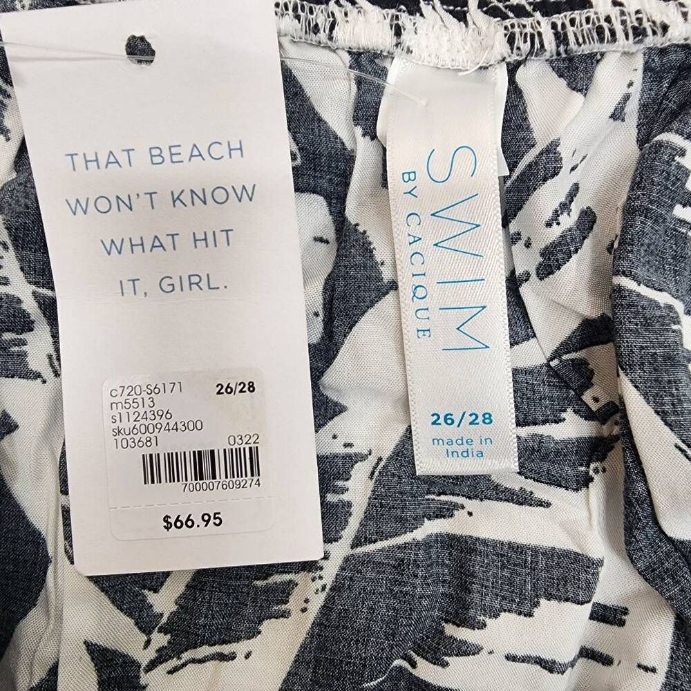Swim by Cacique Tropical Leaf Print Maxi Skirt 26/28 NWT Rayon Beach Cover Up - Picture 6 of 7